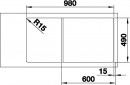BLANCO 523510 Sink Axia III XL 6 S anthr. InFino with eccent. Silgranit PuraDur