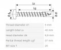 SPAX screw 5x40 semi-round head TXS,W,4C,