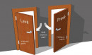 WC Closer with occupied/free indicator, for offset hinge, for laminate 12 mm