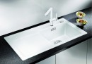 BLANCO 523788 Sink Zenar 45S white InFino with eccentric Silgranit PuraDur