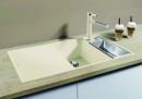 BLANCO 523492 Sink Axia III 6S-F white InFino with eccentric Silgranit PuraDur