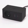 VersaQ HUB 1x 230V, 1x RJ45, USB A+C 5V, 1x HDMI, QI wireless charging, black