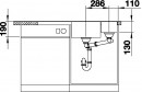 BLANCO 523488 Sink Axia III 6S-F coffee InFino with eccentric Silgranit PuraDur