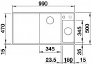 BLANCO 523488 Sink Axia III 6S-F coffee InFino with eccentric Silgranit PuraDur