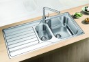 BLANCO 523379 Sink DINAS 6 S brushed stainless steel with eccentric, 2 holes