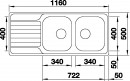 BLANCO 523376 Sink DINAS 8 S brushed stainless steel without eccentric