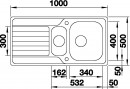 BLANCO 523375 Sink DINAS 6 S brushed stainless steel without eccentric