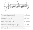 SPAX screw 4.5x40 countersunk head PZ, 4C MH bronze