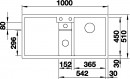 BLANCO 523348 Sink COLLECTIS 6 S white InFino with eccentric Silgranit PuraDur