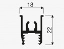 SEVROLL 05301 upper guide rail 1.7m black mat