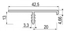 Profile for kitchen tops 38mm