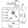 FRANKE Sink CNG 611-62 TL/7 620 x 500 w. stone drain left