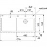 FRANKE Sink MTK 611-100/7 1000 x 510 Glacier left drain