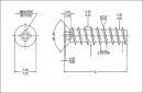 Euroscrew 6.3x13/8 countersunk head 8mm PZ2 zinc white