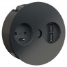 BACHMANN 931.132 Twist USB, 1x 230V, 1x USB-A double charger, black mat