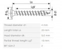 SPAX screw 4x20 raised countersunk head with flange PZ 4C MH