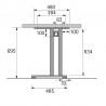 HETTICH 9280583 connecting leg C aluminum finish