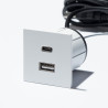 VersaPick, 1x USB A/C, square, white matt RAL 9003
