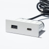 VersaPick, 1x USB A/C, rectangle, white mat RAL 9003