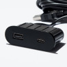 VersaPick, 1x USB A/C, oval, black mat