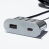 VersaPick, 1x USB A/C, oval, stainless steel