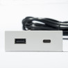 VersaPick, 1x USB A/C, rectangle, white mat RAL 9003