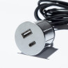 VersaPick, 1x USB A/C, round, stainless steel