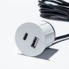 VersaPick, 1x USB A/C, round, white matt RAL 9003