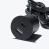 VersaPick, 1x USB A/C, round, black mat