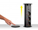 StrongPower Electric pull-out socket, 3x 230V, USB A+C, wireless. nab, black SCH