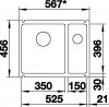 BLANCO 523741 Sink Subline 350/150-U bright white InFino manual PuraPlus