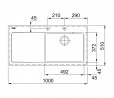 FRANKE Sink MTK 611-100/2 1000 x 510 Onyx drain right