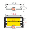 StrongLumio cover strip C2 for Slim8/Smart10/Smart-In10 profile,clip-on,milk,2 m