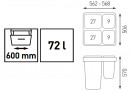 K-StrongBins complet of sorter 72l 2x27l + 2x9l