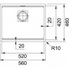 FRANKE Sink KNG 110-52 560 x 460mm white led