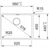 FRANKE Sink MRG 110-52 553 x 433mm cashmere