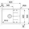 FRANKE Sink BFG 611-62 620 x 500mm matt black