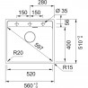 FRANKE Sink MRG 610-52 RTL 560 x 510mm gray stone