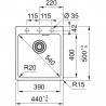 FRANKE Sink MRG 610-39 FTL 440 x 500mm cashmere