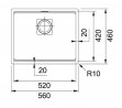 FRANKE Sink KNG 110-52 560 x 460mm gray stone