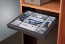 StrongWire jewellery insert with frame and damped slide , 800 mm, brown