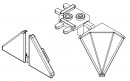 Edge Seal Strip Barier TL8-Set of End Caps (left + right) + Inner Corner 90°