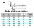 Staple with cross groove 5x50mm white zinc