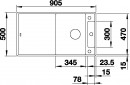 BLANCO 523232 Sink Axia III 5 SF gray rock InFino with Silgranit eccentric
