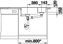 BLANCO 523675 Delta II-F InFino coffee sink with Silgranit PuraDur eccentric
