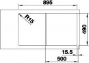 BLANCO 523215 Sink Axia III 5 S anthracite InFino with eccent. Silgranit PuraDur