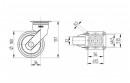TENTE Castor rotating 5370 with softened tread, diameter 100 mm