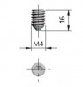 IF-Triade locking screw with point (worm) M4x16