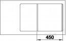 BLANCO 523199 Sink Axia III 45 SF anthr. InFino with eccent. Silgranit PuraDur
