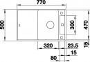 BLANCO 523198 Sink Axia III 45 SF coffee InFino with eccentric Silgranit PuraDur